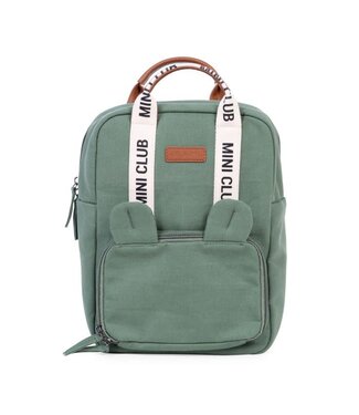 Childhome Childhome - MINI CLUB KINDERRUGZAK - SIGNATURE - CANVAS - GROEN