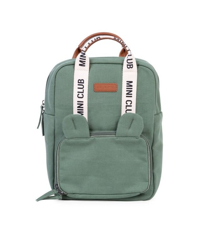 Childhome Childhome - MINI CLUB KINDERRUGZAK - SIGNATURE - CANVAS - GROEN