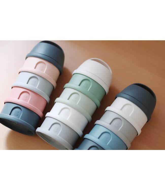 Beaba Beaba - Stapelbare doseerdozen 4 compartimenten Mineral grey/blue