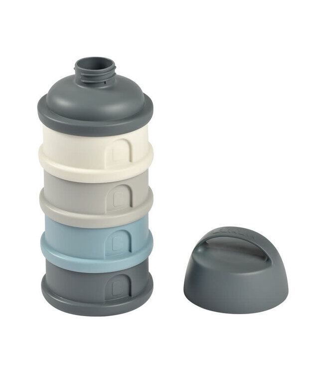 Beaba Beaba - Stapelbare doseerdozen 4 compartimenten Mineral grey/blue