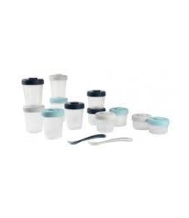 Beaba Beaba - Pack 1ste maaltijd Storm (2x90ml + 4x150ml + 6x250ml + 2 siliconen lepels 1ste leeftijd)