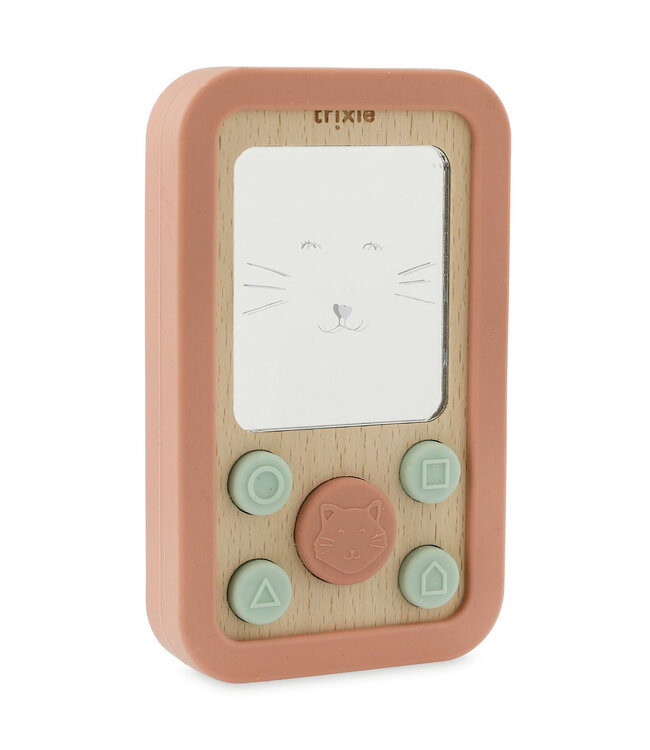 Trixie Trixie - Houten baby telefoon met siliconen - Mrs. Cat