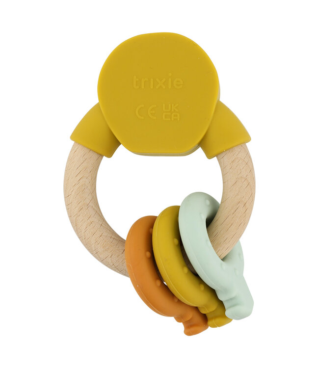 Trixie Trixie - Wooden silicone activity ring - Mr. Lion