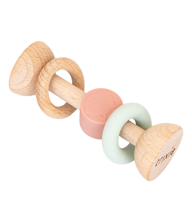 Trixie Trixie - Houten rammelaar met siliconen ringen - Mrs. Cat