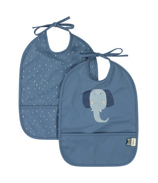 Trixie Trixie - Afwasbaar slabbetje 2-pack - Mrs. Elephant
