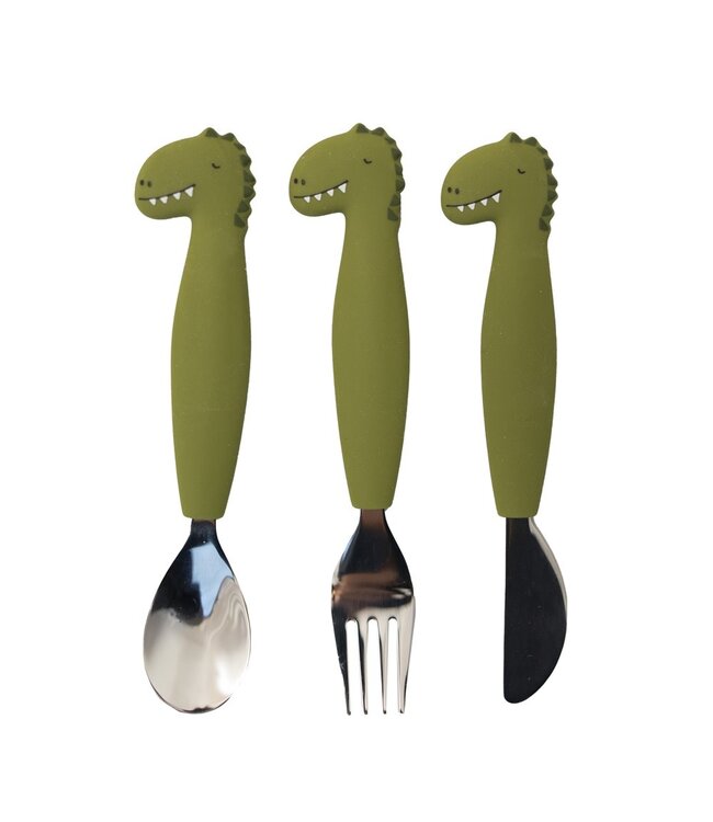 Trixie Trixie - Siliconen eetset 3 stuks - Mr. Dino