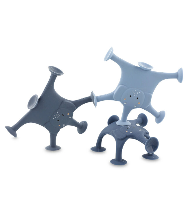 Trixie Trixie - Dierenspel met zuignappen 3 stuks - Mrs. Elephant familie blauw