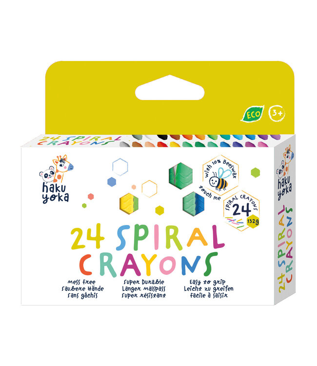Haku Yoka Haku Yoka - 24 WASKRIJTJES in SPIRAALVORM, bevat 10% bijenwas, in doos 12x2x11cm, 3+