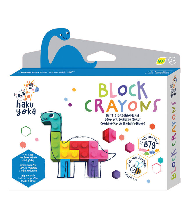 Haku Yoka Haku Yoka - WASKRIJTJES in BLOKVORM 18x3x17,5cm, gemengde modellen, bevat 10% bijenwas, in display 37x16x30,7cm, 3+