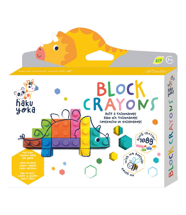 Haku Yoka Haku Yoka - WASKRIJTJES in BLOKVORM 18x3x17,5cm, gemengde modellen, bevat 10% bijenwas, in display 37x16x30,7cm, 3+