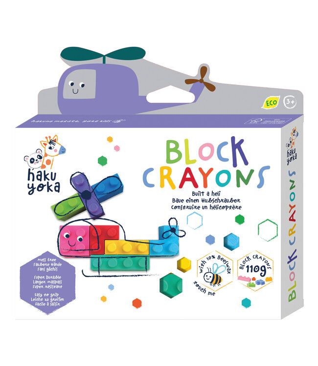 Haku Yoka Haku Yoka - WASKRIJTJES in BLOKVORM 18x3x17,5cm, gemengde modellen, bevat 10% bijenwas, in display 37x16x30,7cm, 3+