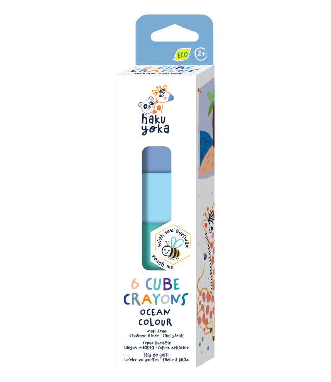 Haku Yoka Haku Yoka - WASKRIJTJES in KUBUS- of EIKELVORM, 20 gemengde modellen, bevat 10% bijenwas, in display 24,8x17,5x37cm, 3+