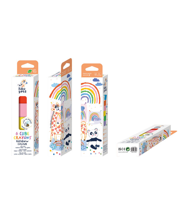 Haku Yoka Haku Yoka - WASKRIJTJES in KUBUS- of EIKELVORM, 20 gemengde modellen, bevat 10% bijenwas, in display 24,8x17,5x37cm, 3+