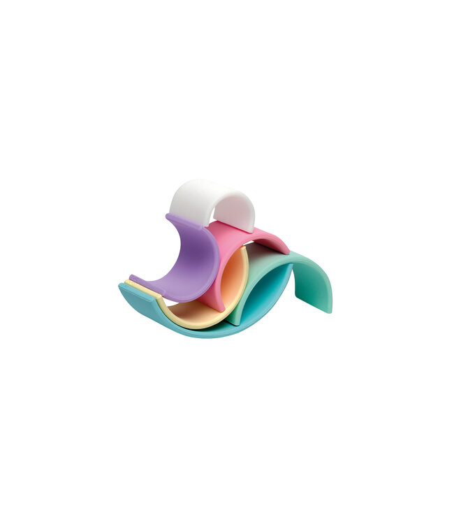 Dena Dëna - Pastel: REGENBOOG 6x, in silicone, in doos, 0m+