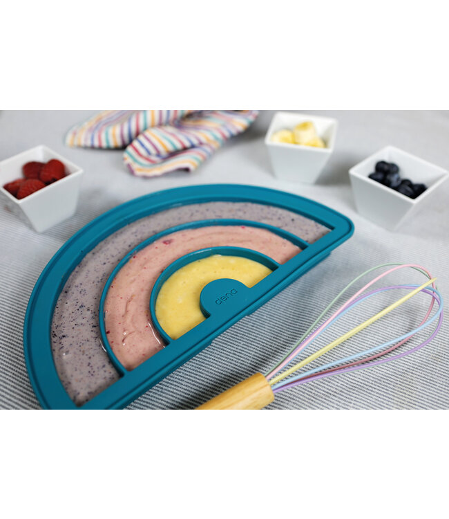 Dena Dëna - Bakken: REGENBOOG - blauw, in silicone, in doos