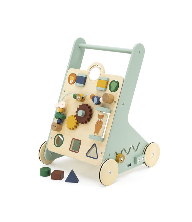 Trixie Trixie - Houten dieren activiteiten duw- en loopwagen