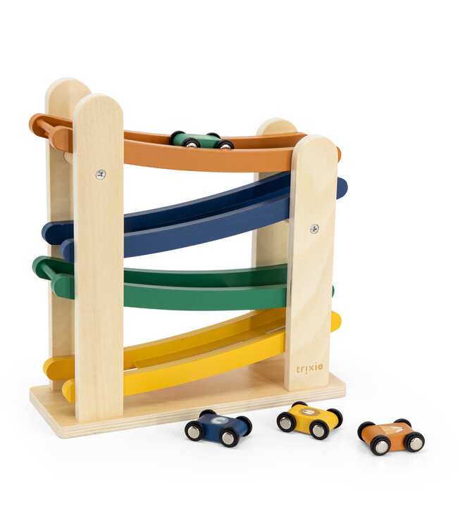 Trixie Trixie - Houten racebaan met 4 auto's