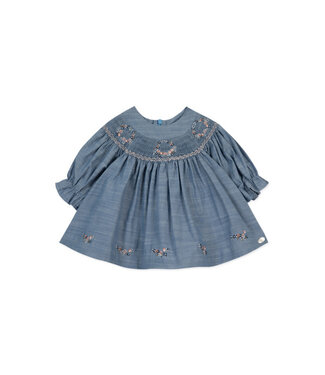 Tartine et Chocolat Tartine et Chocolat - Jurk met bloemen - Blauw