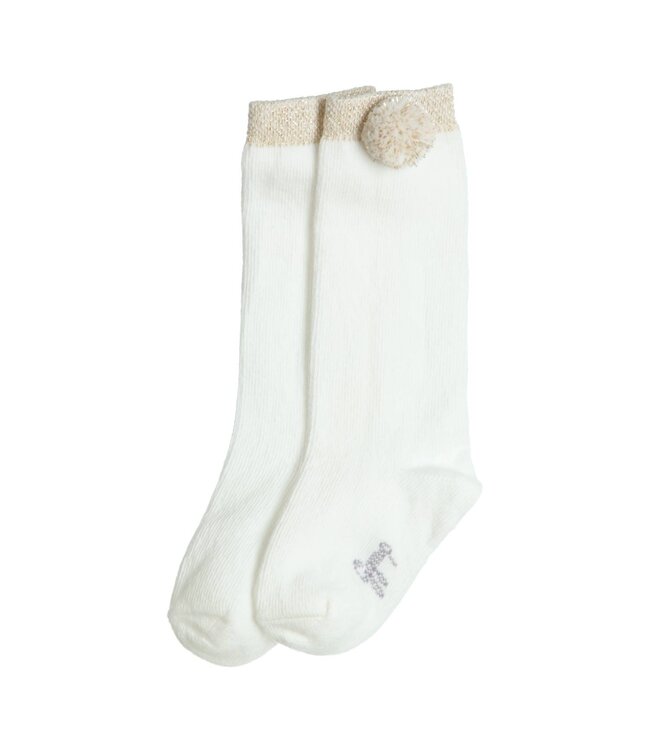 Gymp Gymp - Knee socks Keit - Off White - Gold