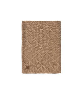 Jollein Jollein - Deken Ledikant 100x150cm Check Knit Biscuit/Teddy Fleece