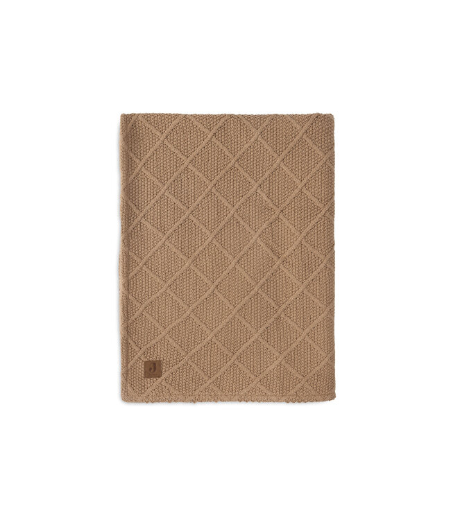 Jollein Jollein - Deken Ledikant 100x150cm Check Knit Biscuit/Teddy Fleece