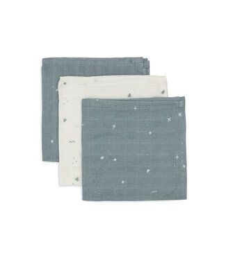 Jollein Jollein - Hydrofiel Monddoekje 31x31cm Twinkling Sea Green (3pack)