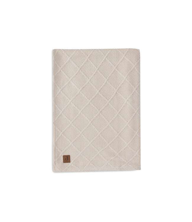 Jollein Jollein - Deken Ledikant 100x150cm Check Knit Oatmeal/Teddy Fleece