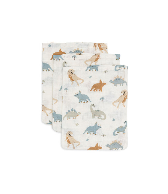 Jollein Jollein - Hydrofiel Washandje 15x20cm Roarsome (3pack)