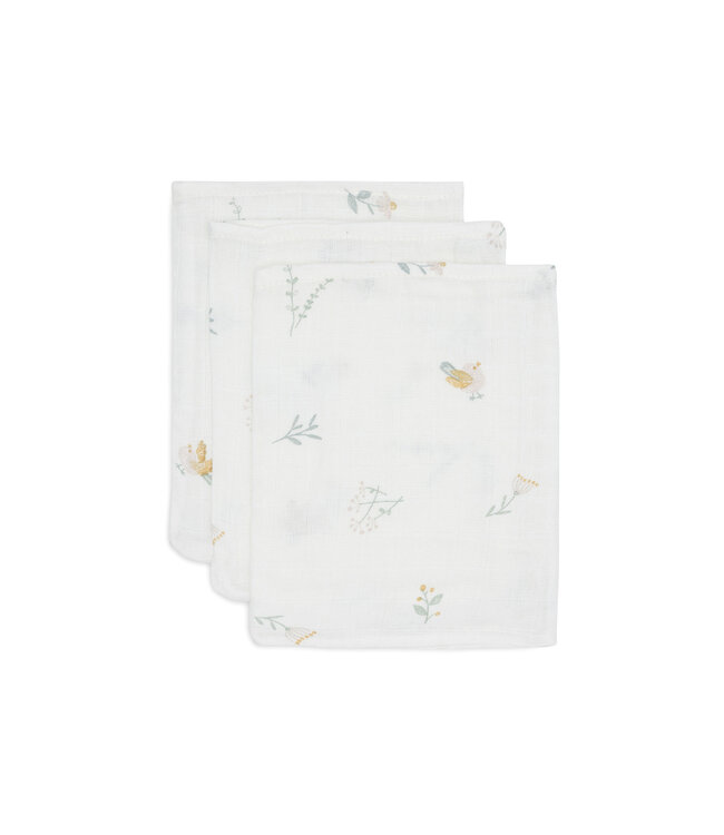 Jollein Jollein - Hydrofiel Washandje 15x20cm Lovely Birds (3pack)