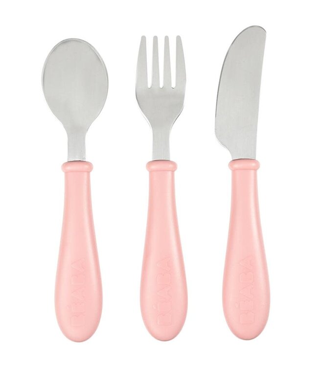 Beaba Beaba - 3-delig inox bestek - oudroze