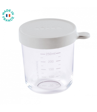 Beaba Beaba - Glazen bewaarpotje 250ml mistgrijs