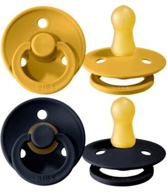 Bibs Bibs - Fopspeen Natuurrubber - Blister Mustard / Dark Denim - T1