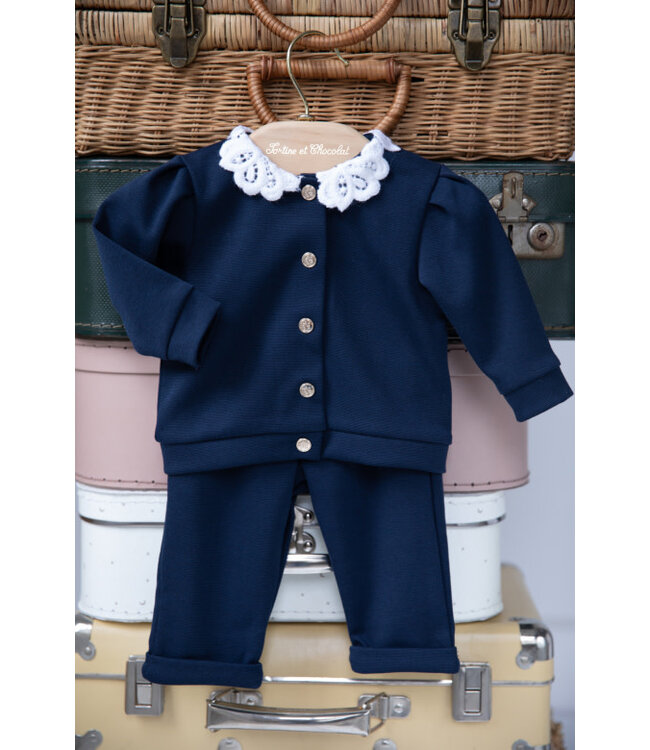 Tartine et Chocolat Tartine et Chocolat - Broek + Gilet - Donker blauw