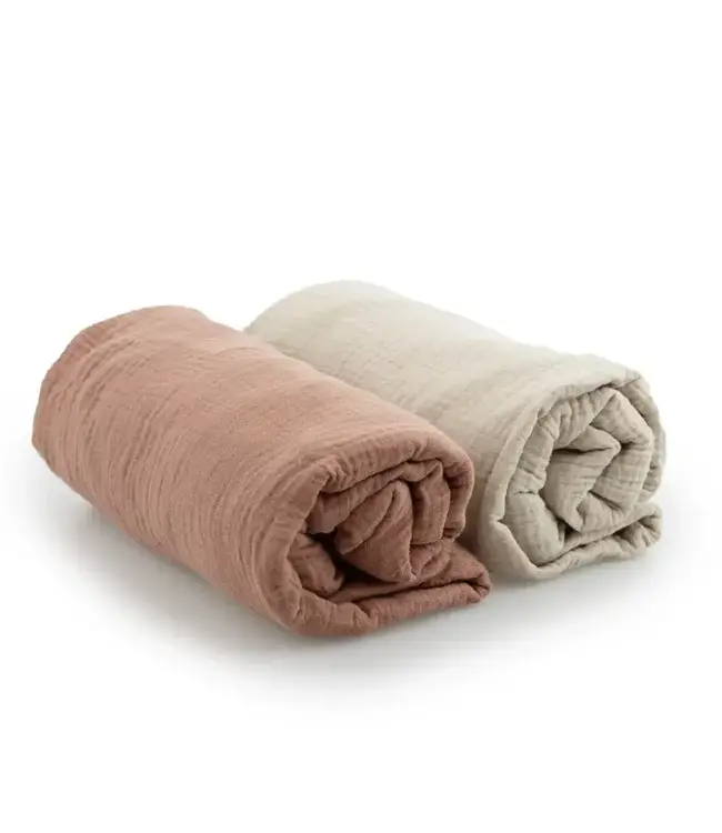 Yunioo Yunioo -  Crib Sheet set - Cream / Brick