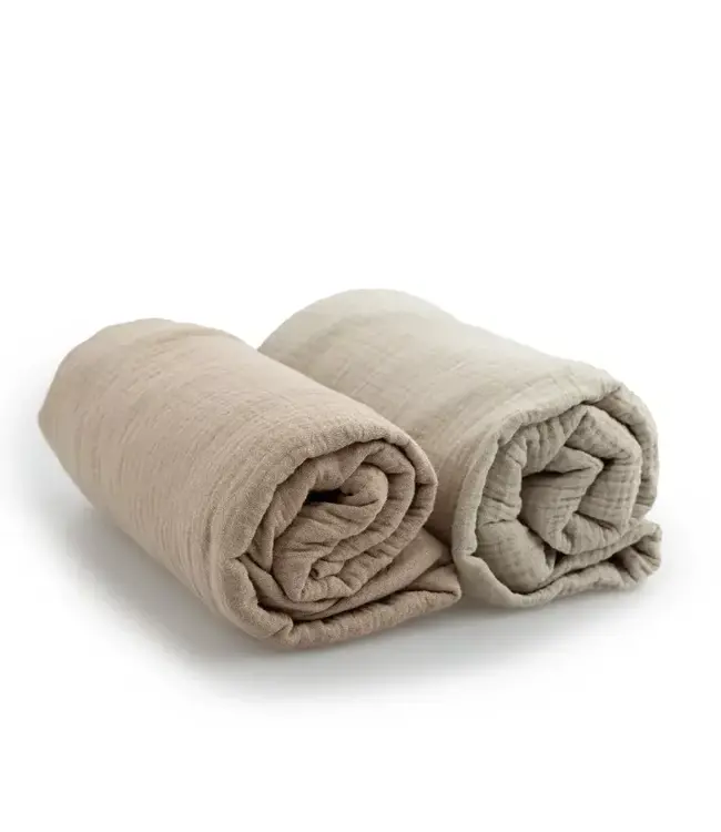 Yunioo Yunioo -  Crib Sheet set - Cream / Taupe