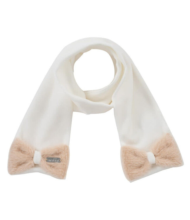 Natini Natini - Scarf Bow Fur Offwhite-Pink