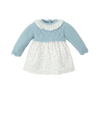 Babidu Babidu - Girl knitted dress - Azul Bruma