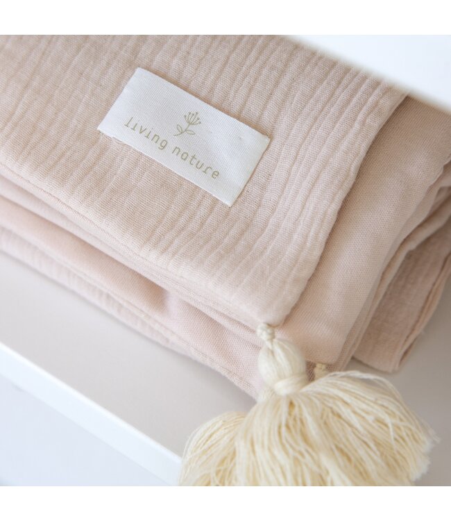 Living Nature Living Nature - Deken Doris tetra/interlock rose 65x95 cm