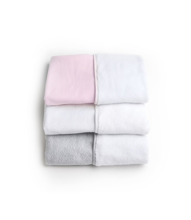 Living Nature Living Nature - Deken David losange roze /fleece wit 75x100 cm