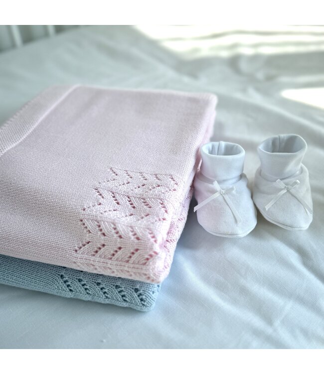 Living Nature Living Nature - Deken Dominique in brei roze - 100 x 100 cm