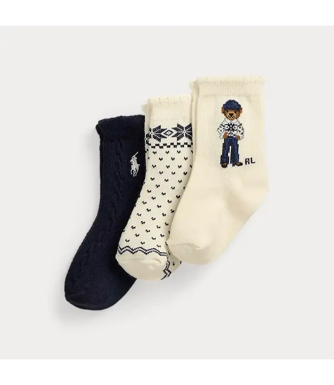 Ralph Lauren Ralph Lauren - Set van 3 paar crewsokken met Holiday Bear