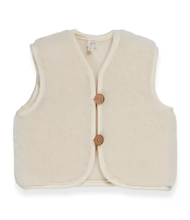 Quax Quax - Teddy Vest 3-6M - 100% Merino Wool - Cream