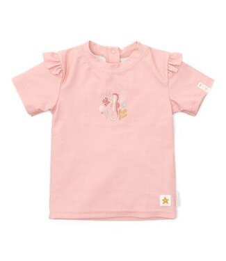 Little Dutch Little Dutch -Zwem T-shirt korte mouw ruches Seahorse Pink