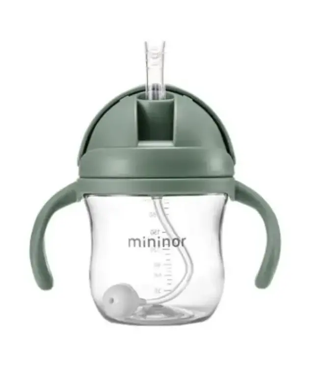 Mininor - Drinkfles met rietje 220ml - Sage