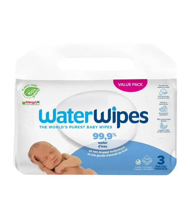 Waterwipes WaterWipes - Billendoekjes 144st (3x 48 st)