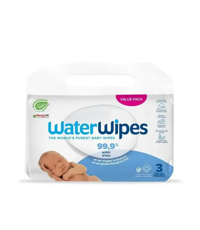 Waterwipes WaterWipes - Billendoekjes 180st (3 x 60 st)