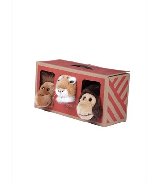 Wild & Soft Wild & Soft - Jungle box: set v. 3 kl.kopjes (orang-oetan/tijger/aap) m/doos