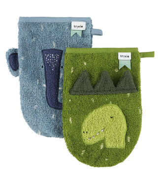 Trixie Trixie - Washandje 2-pack | Mr. Dino - Mrs. Elephant