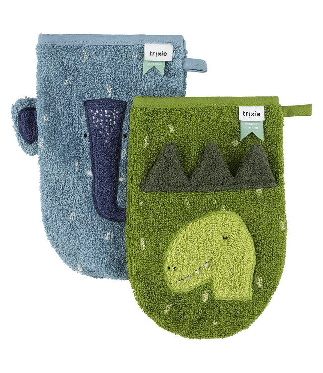 Trixie Trixie - Washandje 2-pack | Mr. Dino - Mrs. Elephant