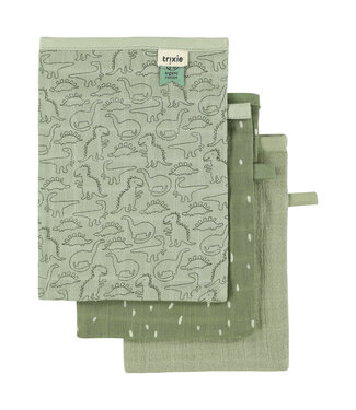 Trixie Trixie - Tetra washandjes 3-pack mix - Daring Dino